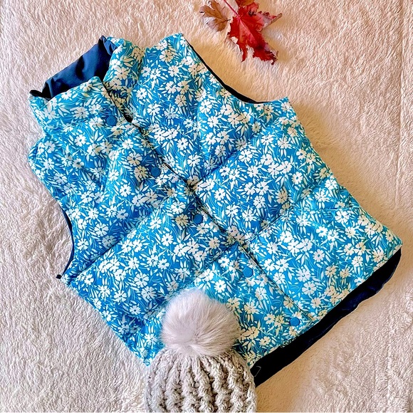 American Eagle Blue Reversible Down Puffer Vest Medium - Picture 7 of 10